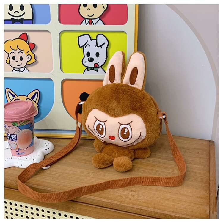 Free shipping New Shoulder Claw Machine Plush Doll Cute Labubu Coin Purse Girly Crossbody Storage Bag