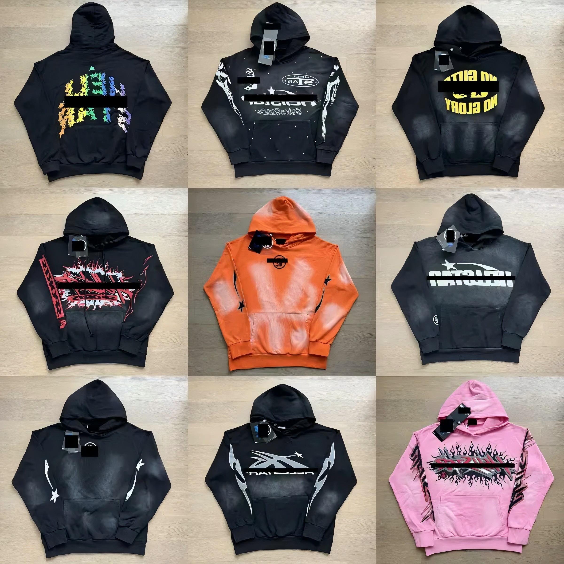 Helled Starlies Designer Mens Zip Up Hellly Stars Hoodie For Man Woman hellly starity Tracksuits Sports Suit Pants Pullover Vintage Street Graffiti Sweatshirts