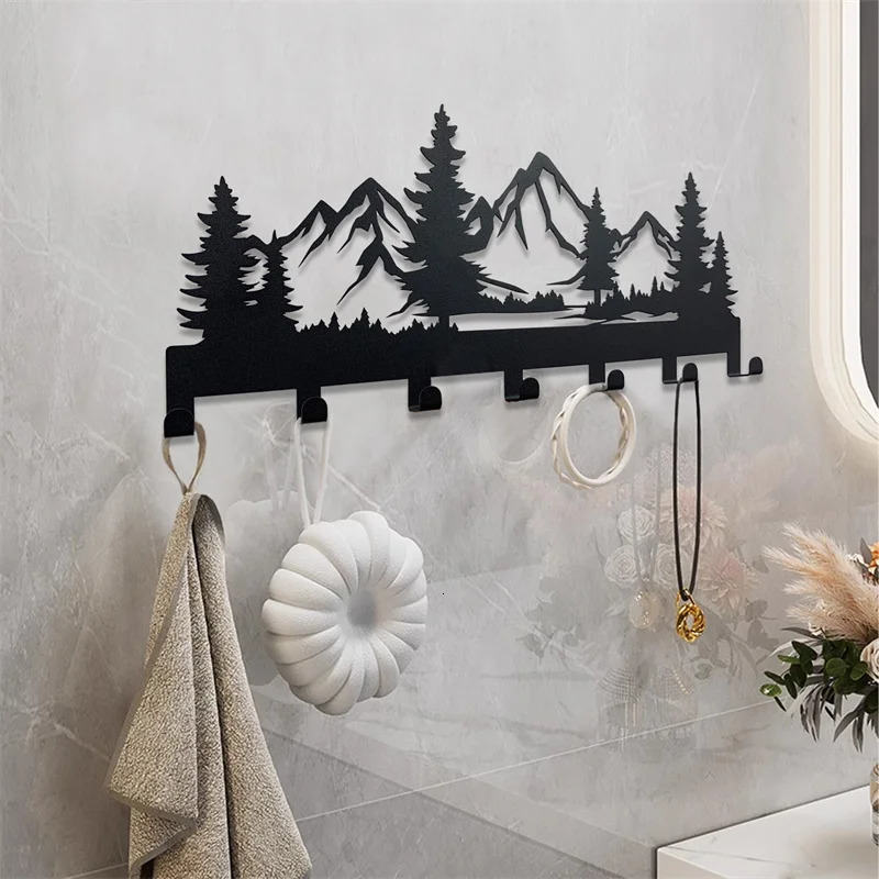 Update Metal Mounted Key Holder Wall Organizer Rack With 7 Hooks Keys Hanger Decor For Kitchen Entryway Hallway Doorway 250624
