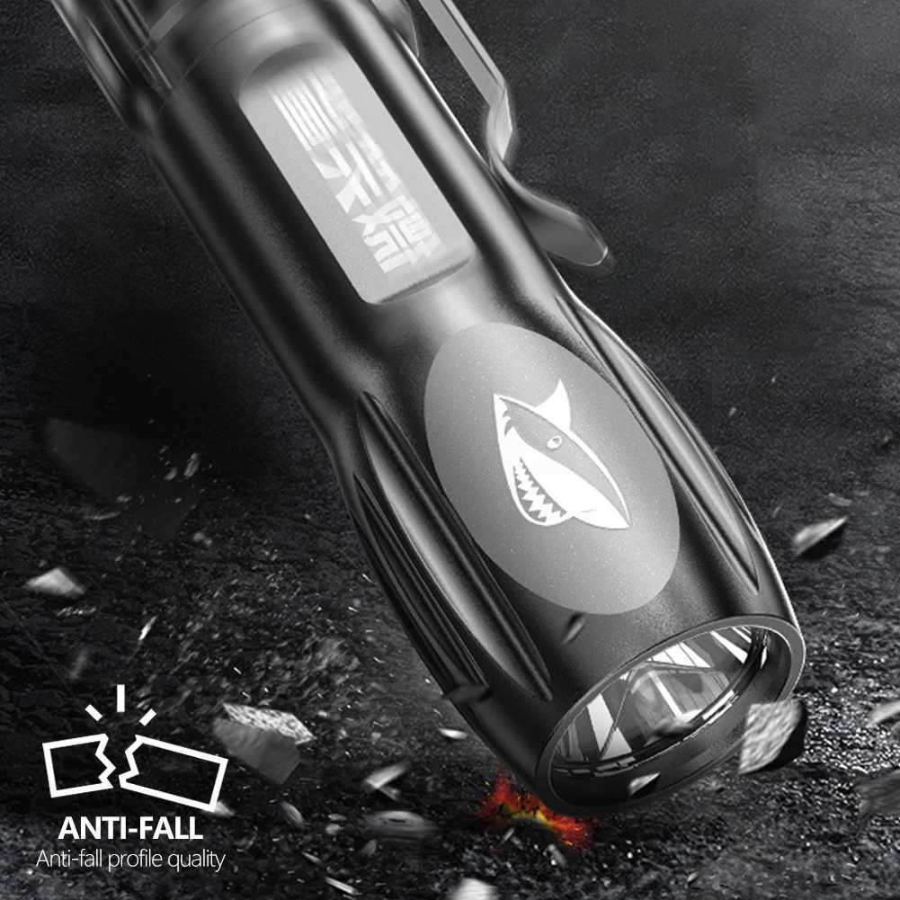 Mini Torch High Power LED Flashlight USB Rechargeable Fixed Focus Flash Lamp Portable Camping Waterproof Flashlight Lighting W250701