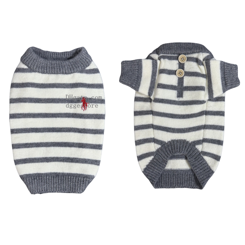 Designer Dogs Clothes Luxury Dog Apparel Warm Soft Stripe Dog Sweater Winter Cats Sweaters Turtleneck Knitted Puppy Coats for Poodle French Bulldog Bichon XXL A845