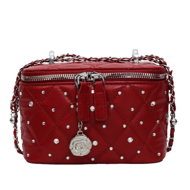 High end crossbody small square bag for women 2025 summer new style diamond grid chain simple single shoulder bag