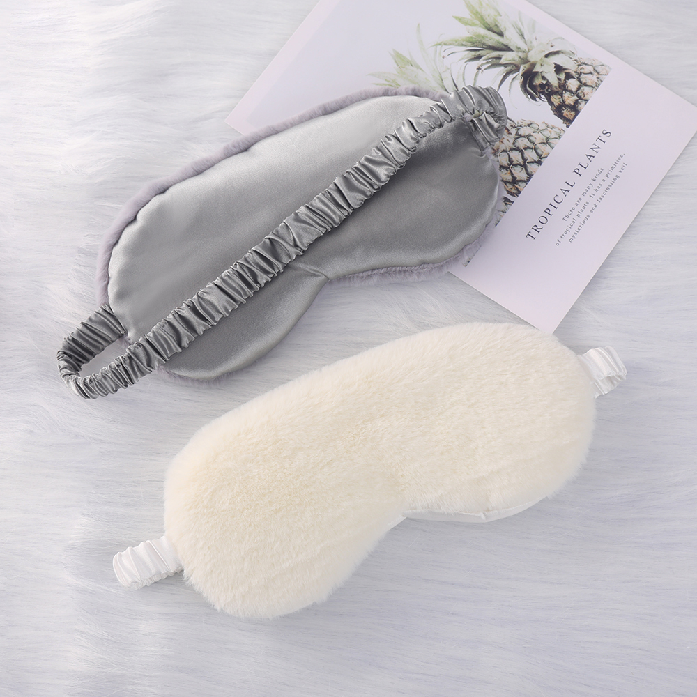 Sunshade sleeping comfort soft-fiber rabbit fur eye mask plush eye mask in stock cute home-use eye protection mask for sleeping purpose