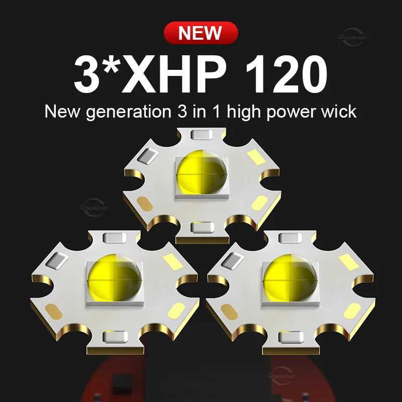 NEW 3*XHP120 Underwater Lantern IPX8 Diving flashlight 3*26650 Professional Scuba Diving Torch High Power Diving Waterproof Lamp W250701