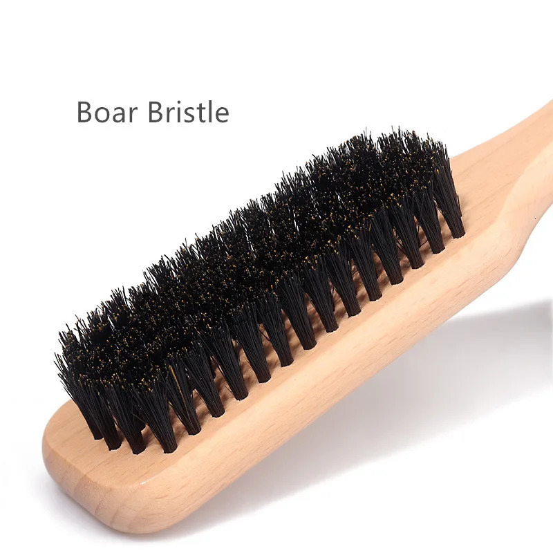 Boar Bristle Slick Back Hair Brush for Sleek Ponytail Bun Smoothing Baby Hairs Flyaways Edge ControlWooden Teasing Comb 250625