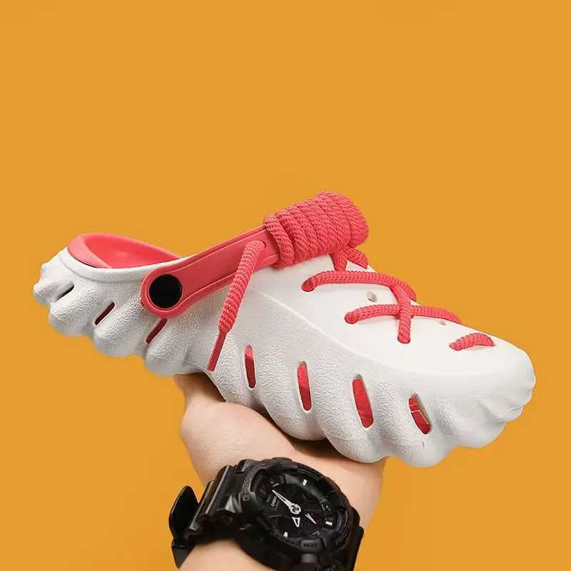 Lanjia- 2025 Fion Mens Outdoor Sandals Summer Beach Shoes Thick Bott Hollow-Out EVA Breathable Slip-On Water Slippers Couples Y250626 620F3