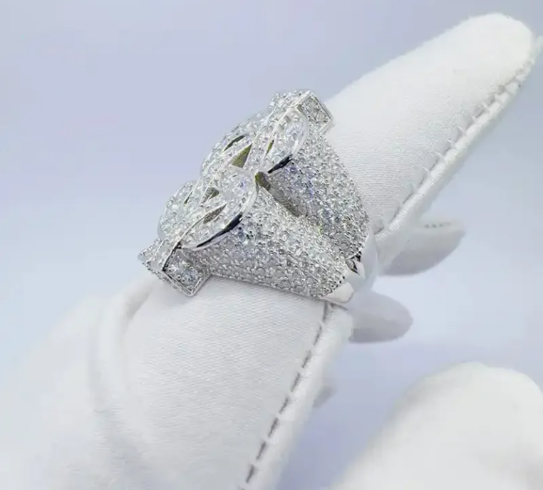 Pass Diamond Tester Dollar Rings 925 Silver Hip Hop Moissanite Men Ring