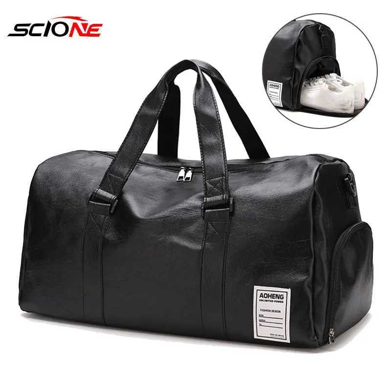 PU Leather Gym Bag Fitness Sports Bags Dry Wet Handbags For Men Women Training Shoulder Traveling Sports Bag Gym Bag XA18A Y250626