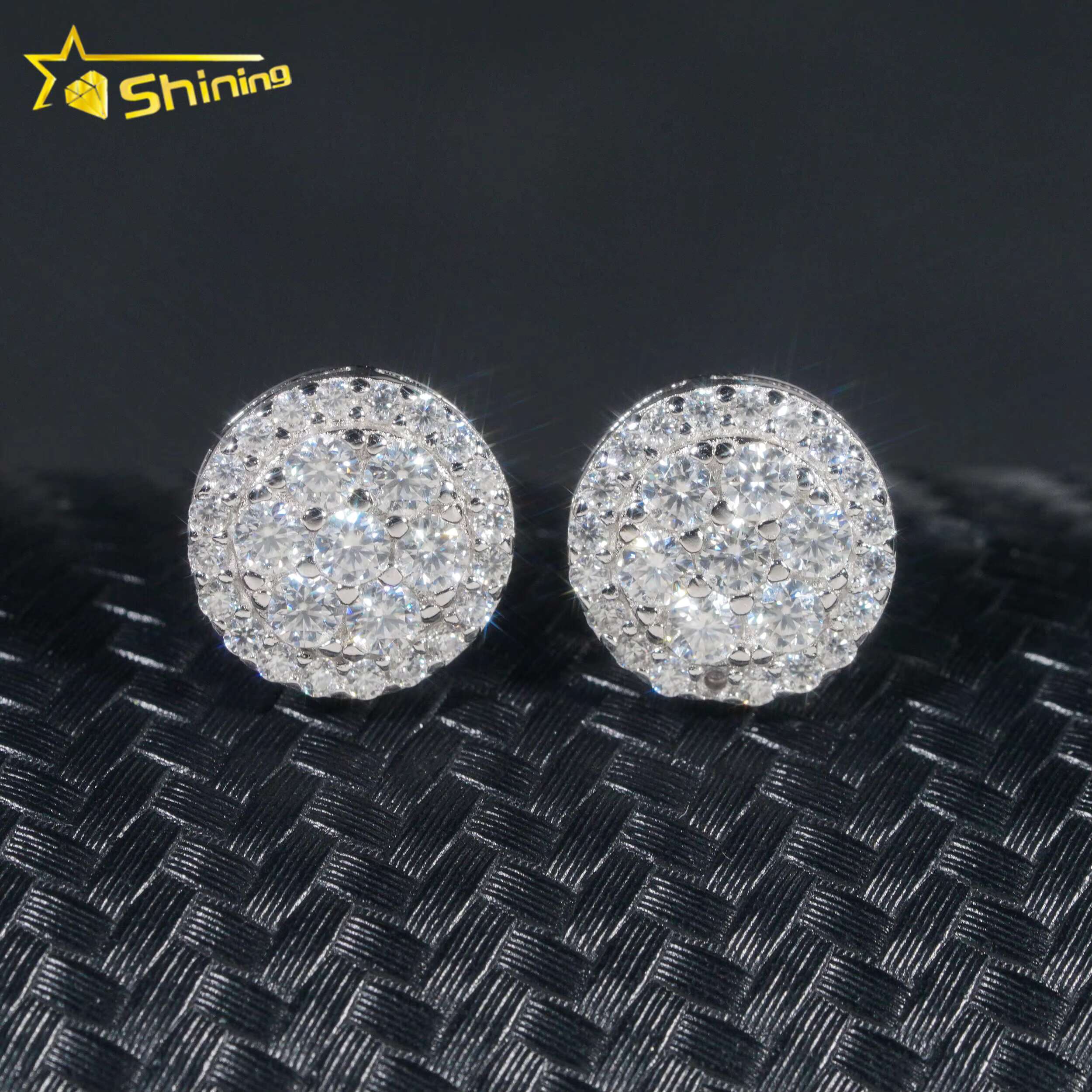 Gra Certificate Pass Diamond Tester Iced Out Hip Hop Jewelry Popular 925 Sterling Silver VVS Moissanite Stud Earrings