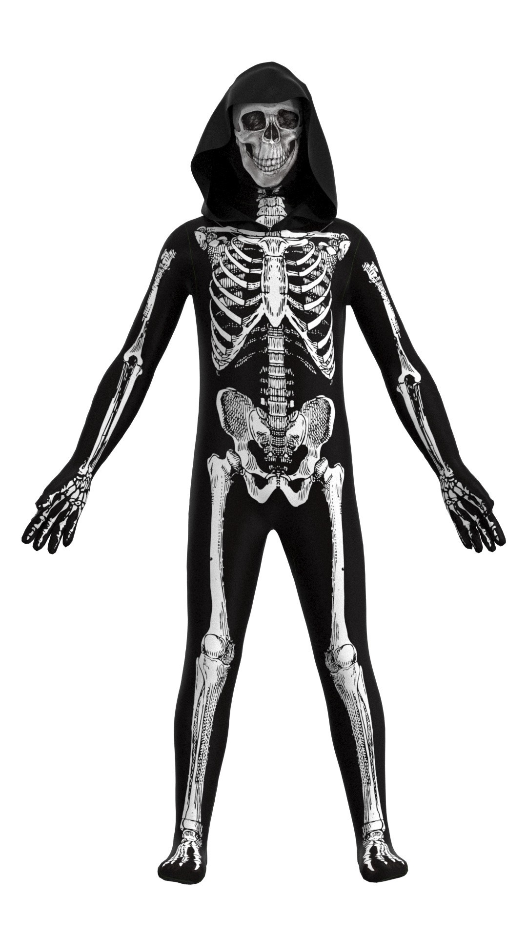 Children's costumes, anime games, role-playing costumes, Halloween costumes, funny scary COS hooded zombie skull role costumes.