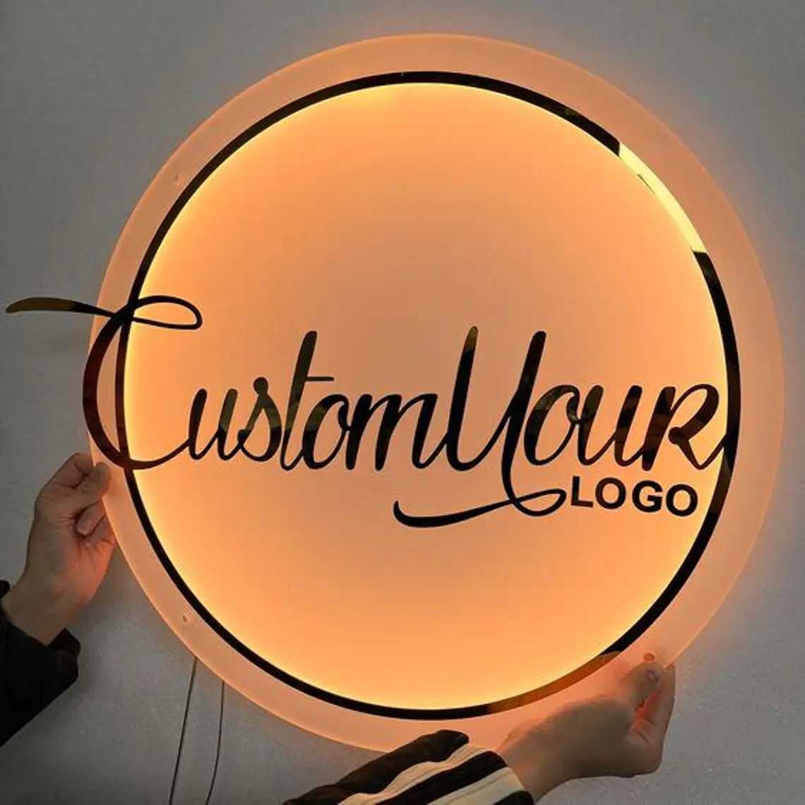 Custom LED Acrylic Sign 3D Metal Beauty Nails Salon Backlit Company Hair Studio Sign Bar LED Neon Light Acrylic SignsXJ250626