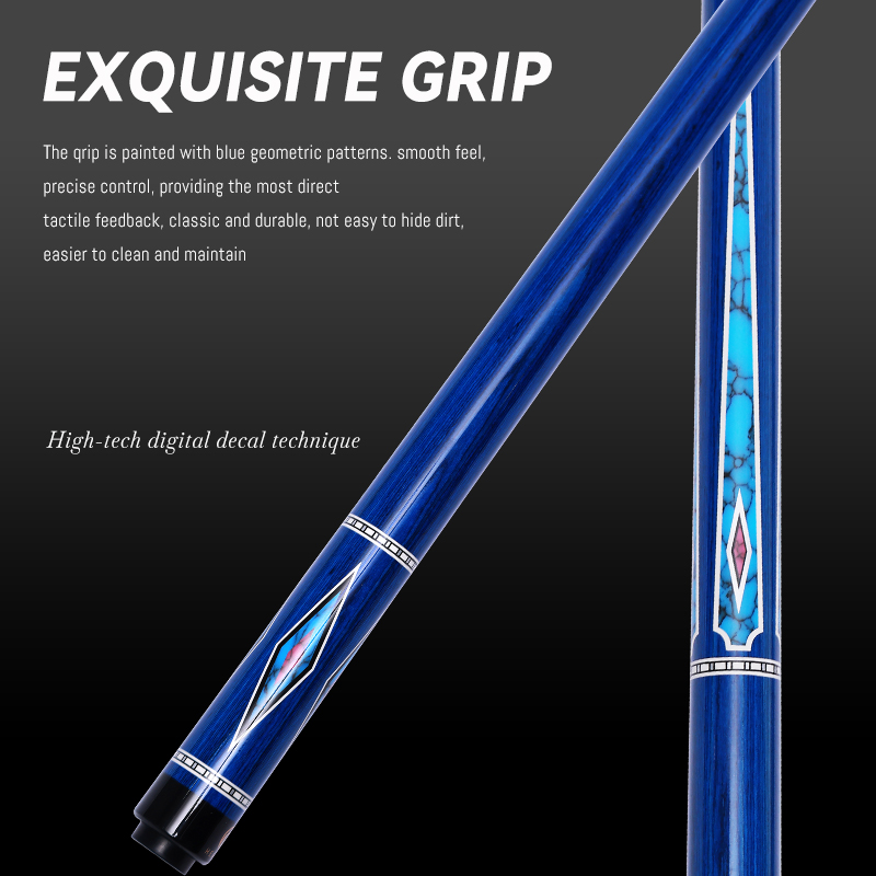 OKHEALING 1/2 Split Play Cue 12.4mm Tip Diameter Pool Cue Carbon Fiber Billiard Cue Radial Pin Pool Cue Stick, Weight Adjustable Design 19-20Oz