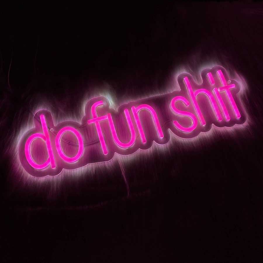Do Fun Shit Neon Sign for Wall Decor Neon Lights Party Decor USB Powered Switch LED Neon Lights Lighting for Office Bedroom. XJ250626