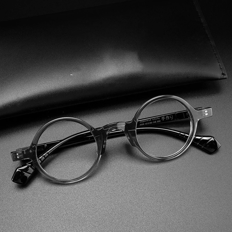 Japanese Vintage Large round Frame Acetate Glasses Frame Men Myopia Optical Eyeglasses Frame Women Eyewear 250625