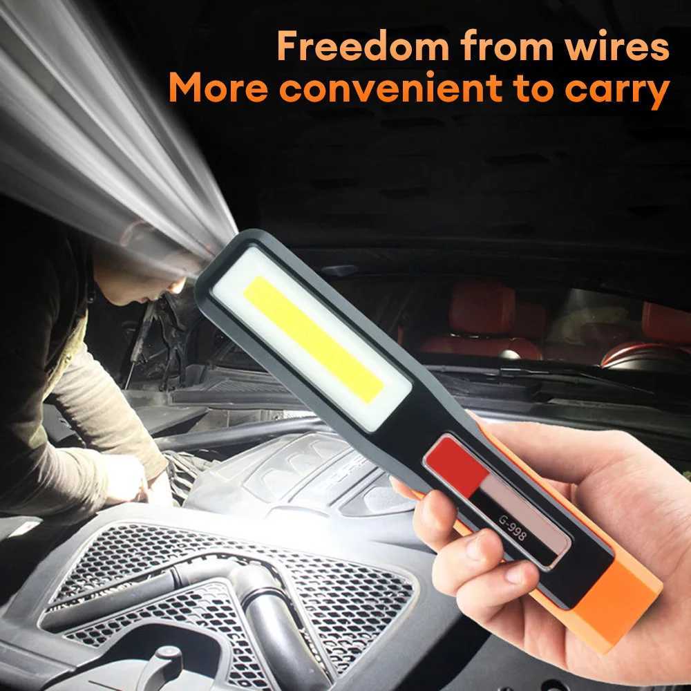 Powerful COB Work LED Light Car Garage Mechanic Lamp USB Rechargeable Flashlight Magnetic Torch Emergency Light Warning Light W250701