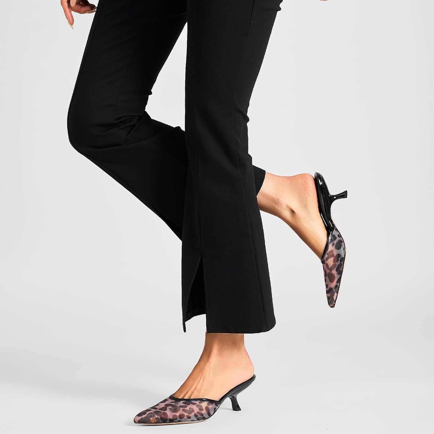 Lanjia Mesh Backless Mules Pumps Comfy Slippers Evening Dress Sandals Pointed Toe Women Shoes Detail In Heels Af A C