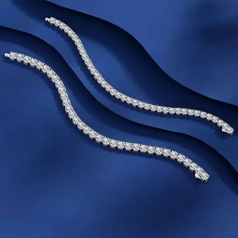 S925 Sterling Silver Moissanite D Color Tennis Bracelet Mens Womens Bracelet Cross-Border Hot Sale 2.5M3M4M5M