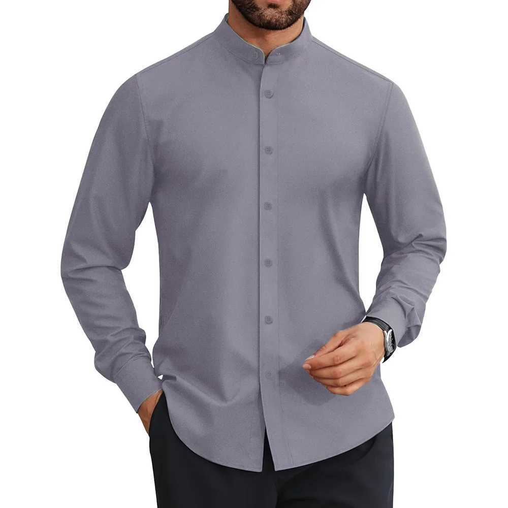 Sprig Summer Cotton Linen Shirt for Men Henley Neck Solid Color Lightweight Breathable Single Breasted Casual Tops W250627
