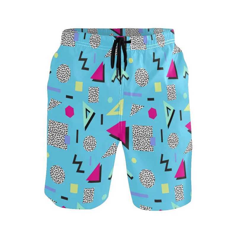 Funny Retro 80s 90s Beach Men 3d Swimming Trunks Quick Dry Board Shorts Summer Surf Boardshorts With Pocket Z260313