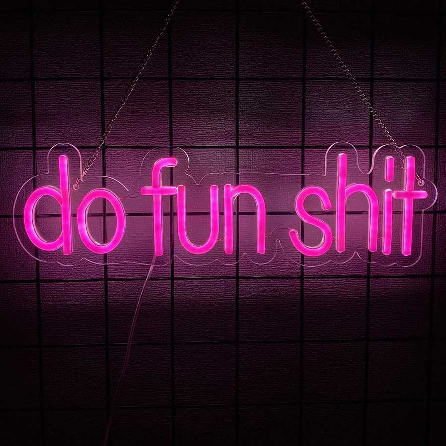 Do Fun Shit Neon Sign for Wall Decor Neon Lights Party Decor USB Powered Switch LED Neon Lights Lighting for Office Bedroom. XJ250626