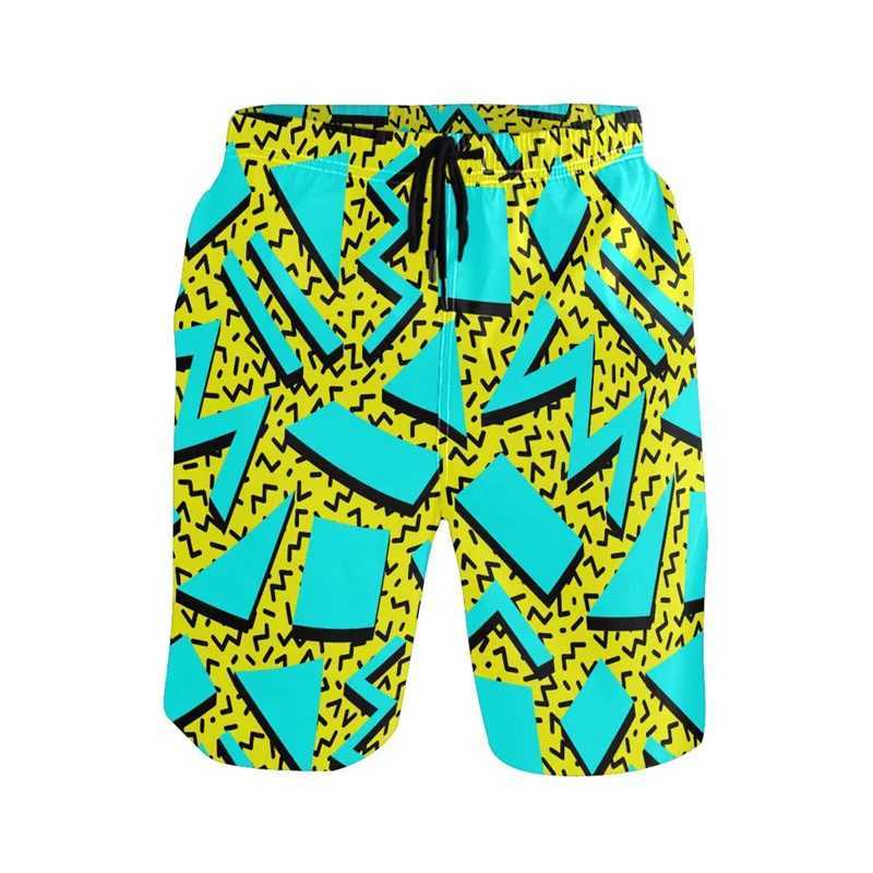 Funny Retro 80s 90s Beach Men 3d Swimming Trunks Quick Dry Board Shorts Summer Surf Boardshorts With Pocket Z260313