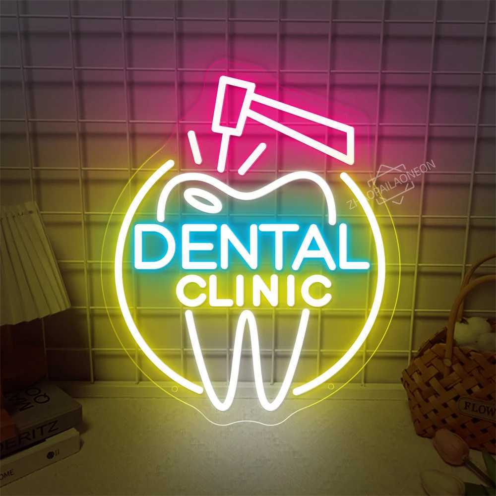DENTAL CARE LED Neon Tooth USB Powered Neon Signs Teeth Dental Night Light 3D Wall Art Game Room Bedroom Party Decor Lamp SignXJ250626