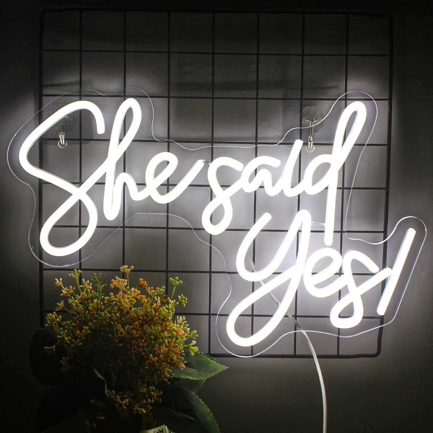 She Said Yes Custom Neon Sign Room Shop Proposal Aesthetic Wall Decor LED Lights Decoration Wedding 5V USB Powered Party XJ250626