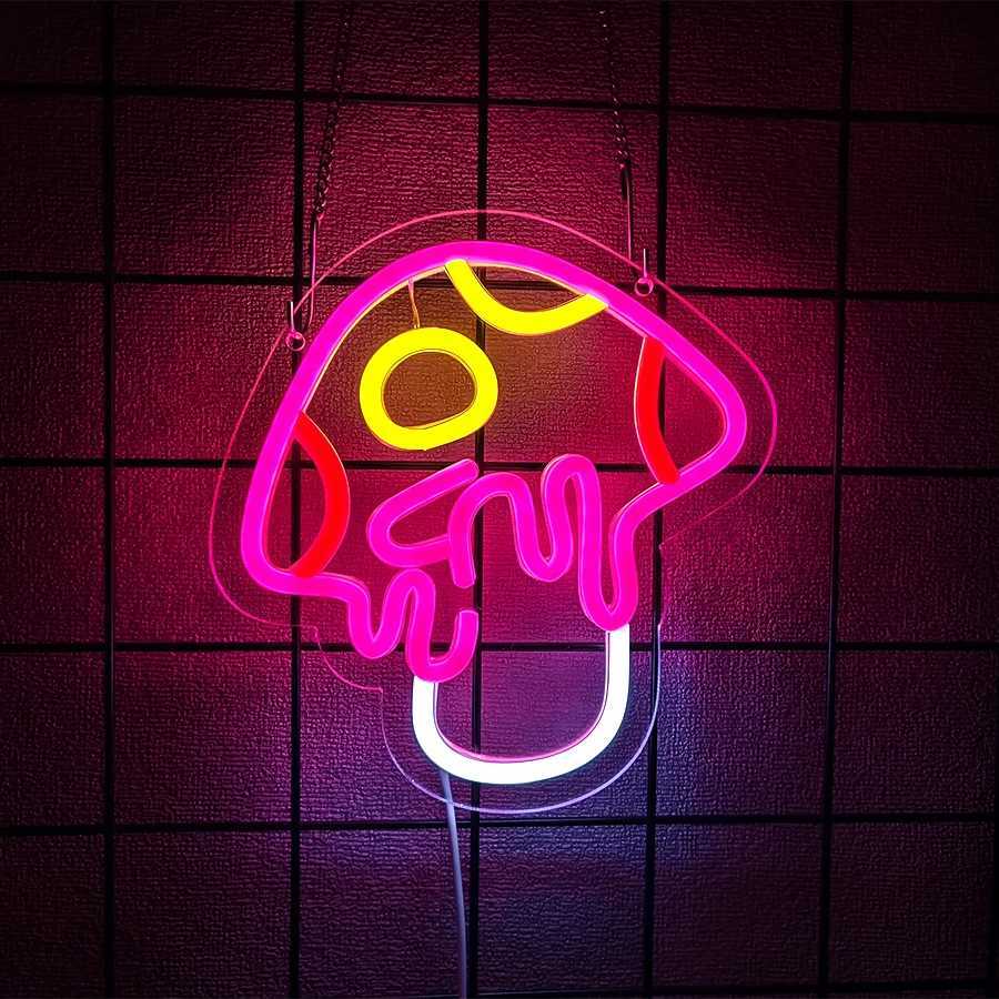 Mushroom Neon Sign for BedroomLED Neon Light Sign for Wall Decor Aesthetic USB Cute Neon Lights for BedroomEasy-To-InstallXJ250626