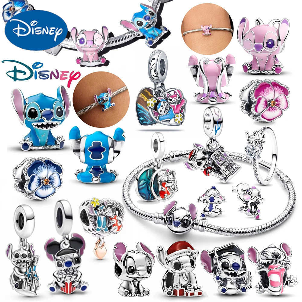 Disney s Popular Cartoon Stitch And Angel Charm Beads Suitable For Female DIY BraceletsSymbolizing Friendship Pendant Gifts X250627