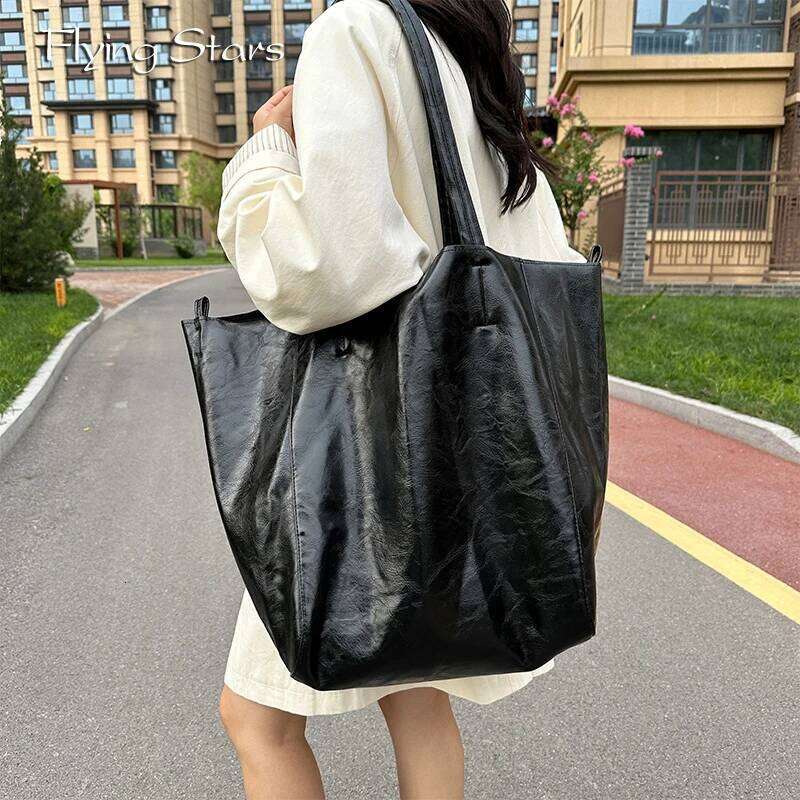 Women's Bags Designer Retro Soft Casual PU Leather Large Capacity Shoulder Women Trendy Tote Bag Popular Fashion Travel Handbag