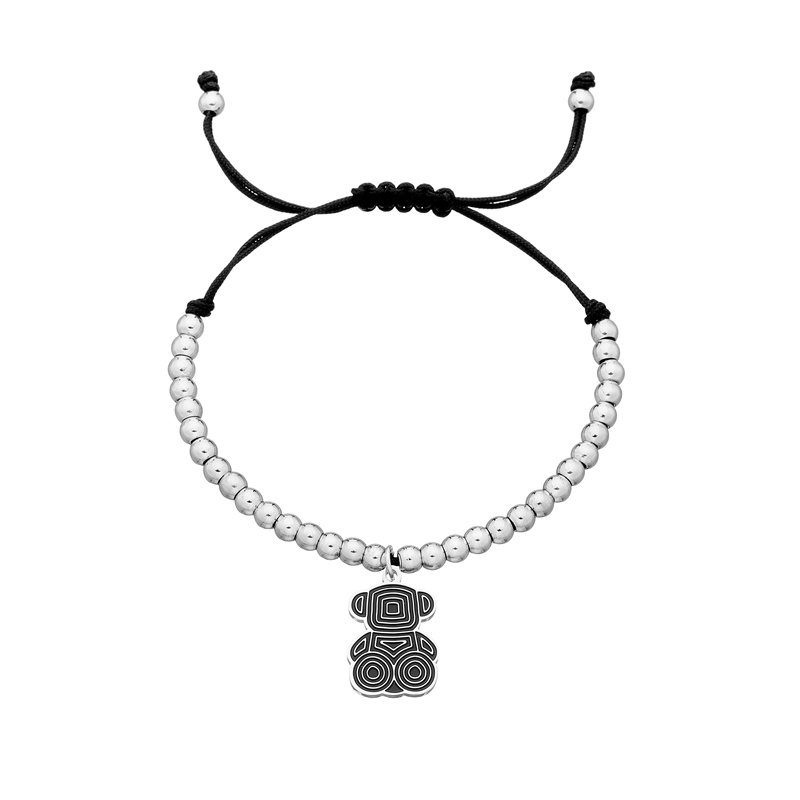 Fashion Women Men Silver Gold Stainless Steel Round Circle Zircon Pink Black Oil Wave Rope Animal Chain Bracelets Jewelry Pulsera Gift