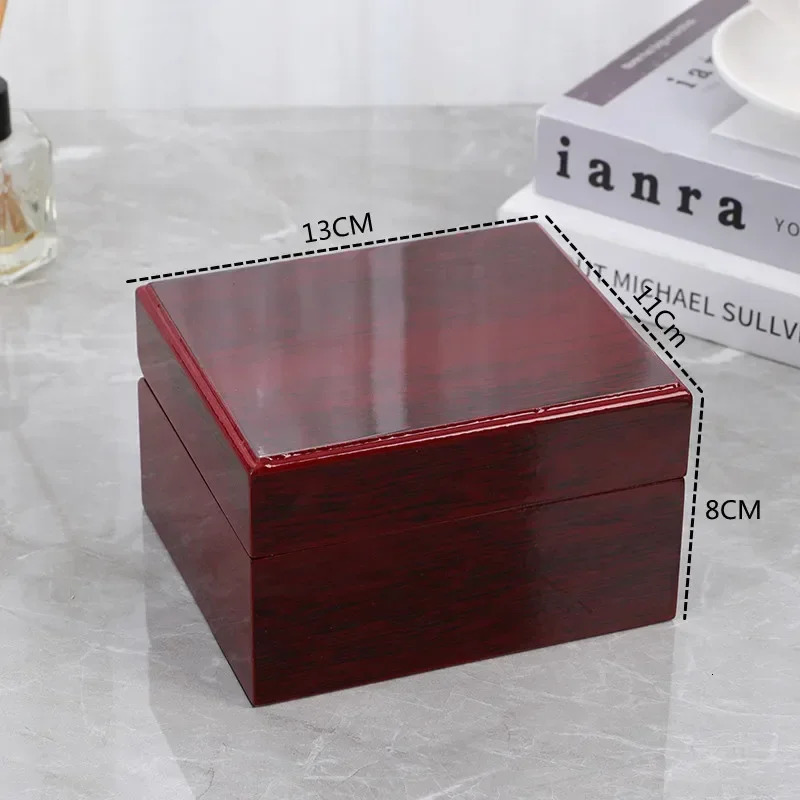 Portable Mini Single Slot Watch Box Red Wooden Storage Case Jewelry Gift Box for Watches Rings 250626