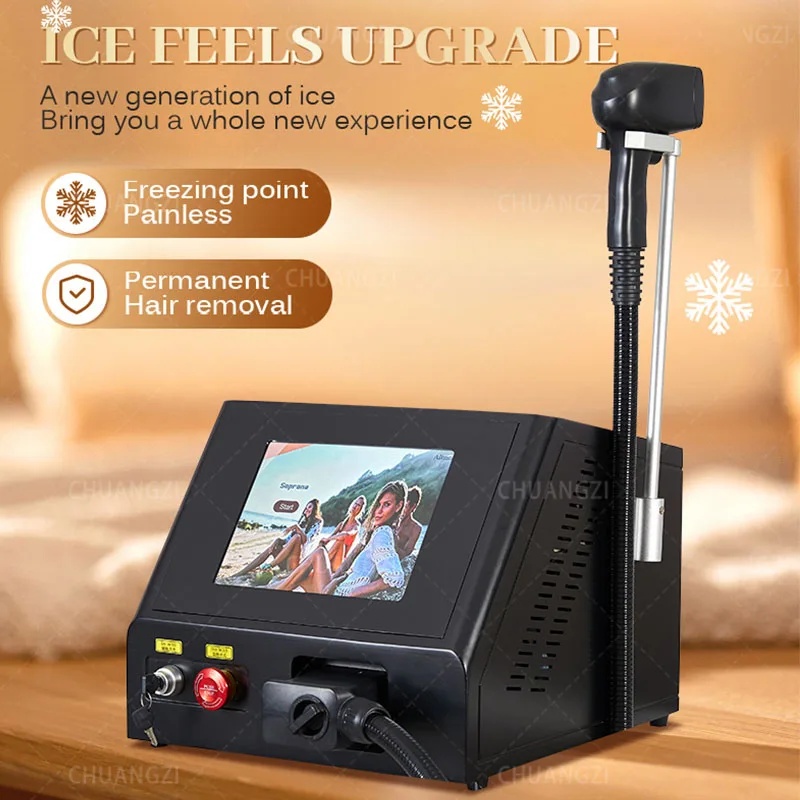 Desktop 808NM 3 wavelength Diode Laser Hair Removal Machine Freezing Point Painless Permanent Depilation Skin Rejuvenation Beauty Device