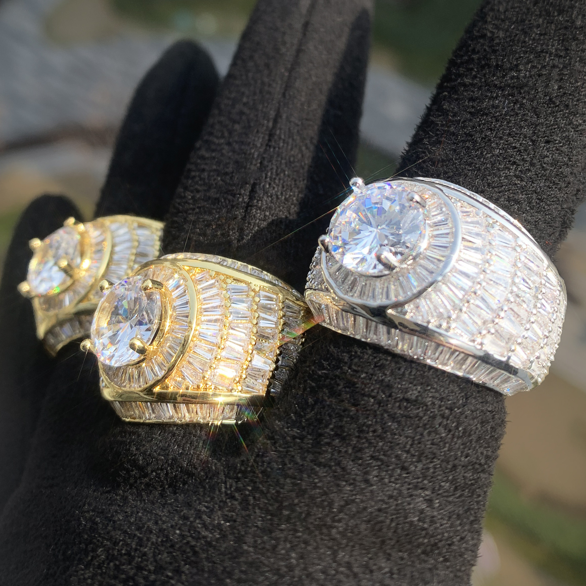 New Release Hip Hop Iced Out VVS Moissanite Men's Index Finger Ring Couple Trendy Edgy Engagement Bling Jewelry Passes the Diamond Tester