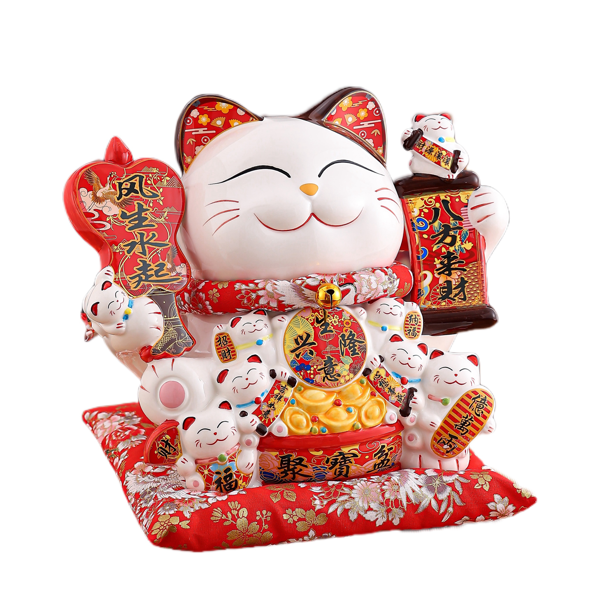 Traditional Craftsmanship: Antique-Themed Storage Pottery Jars Porcelain Ancient-Inspired Handmade Zhao Cai Ceramic Savings Vessel - Unique Decorative