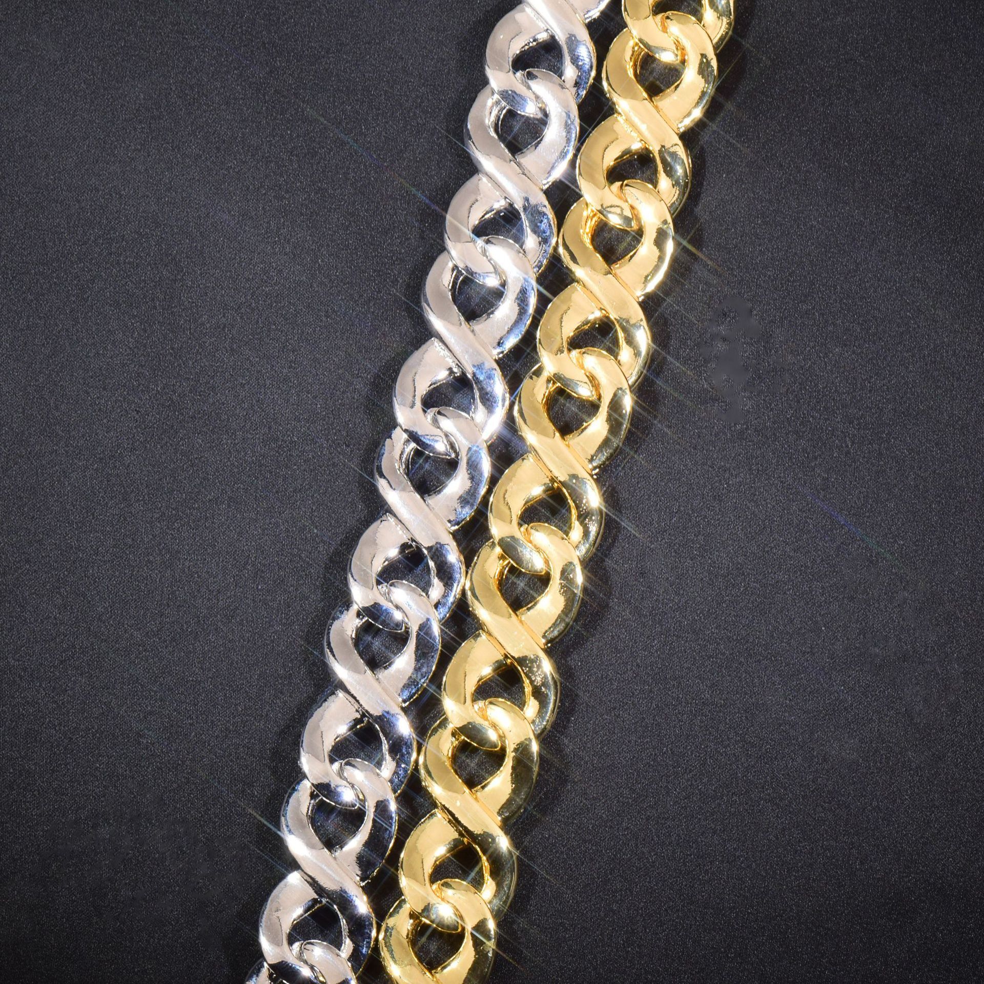 15mm Luxury VVS Moissanite Iced Out Hip Hop Infinity Loop Cuban Chain Full Diamond Statement Jewelry Passes the Diamond Tester