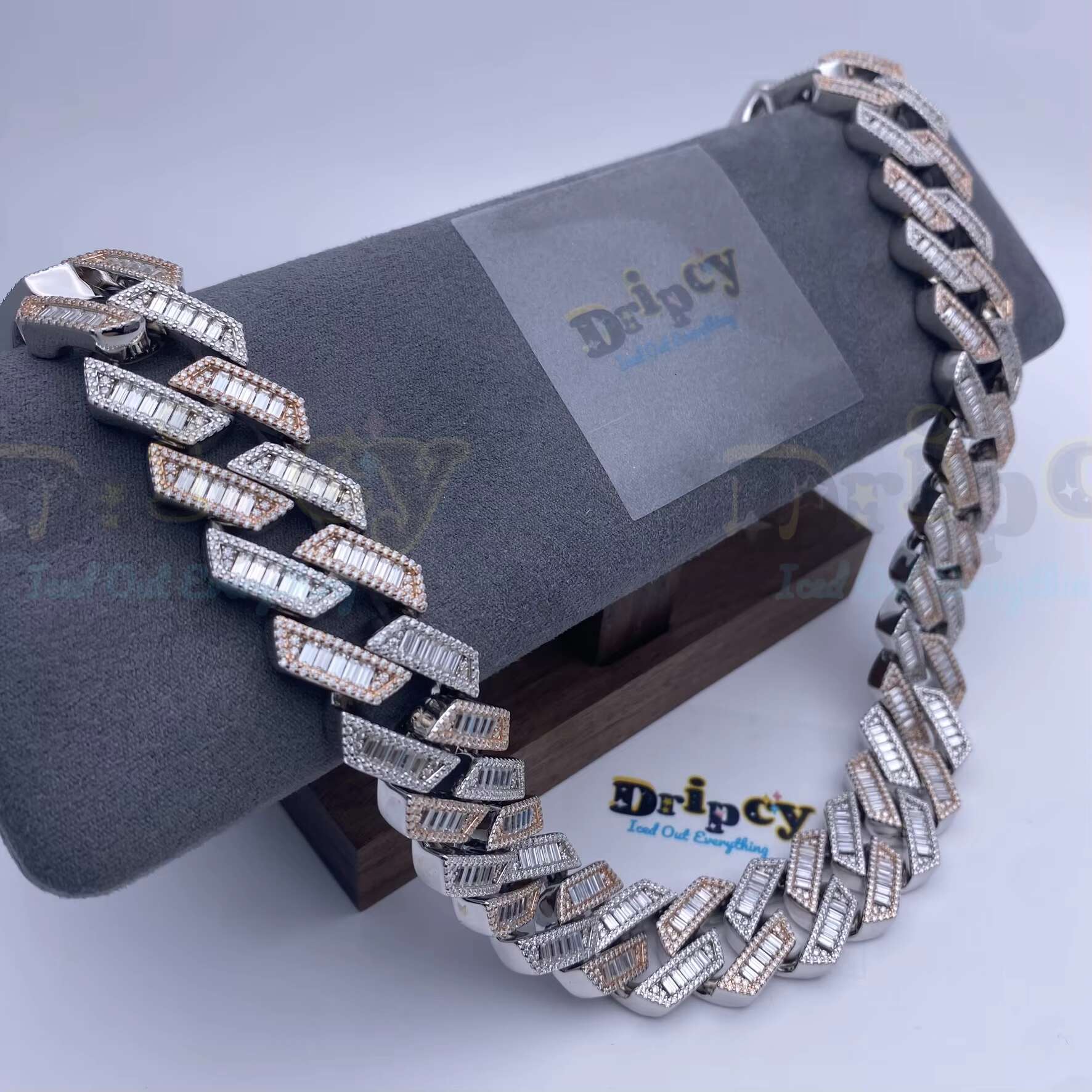 16MM Moissanite Vvs1 d Colour Cuban Link Chain Real Iced Necklace Hip Hop Pass Diamond Test