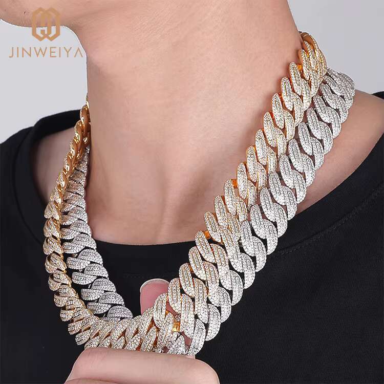 18mm Hip Hop Jewelry 925 Silver Necklace Iced Out CZ Diamond Moissanite Cuban Link Chain Necklaces for Men