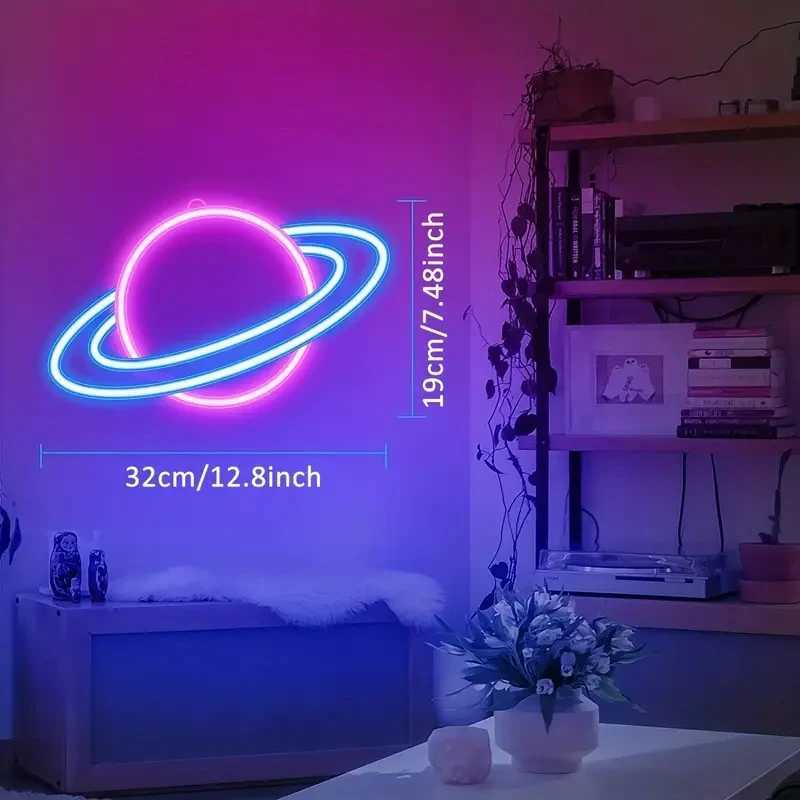 Planet Neon Sign 10 Levels Brightness LED Neon Lights Signs For Wall Decor USB Powered Neon Lights For Bedroom XJ250626