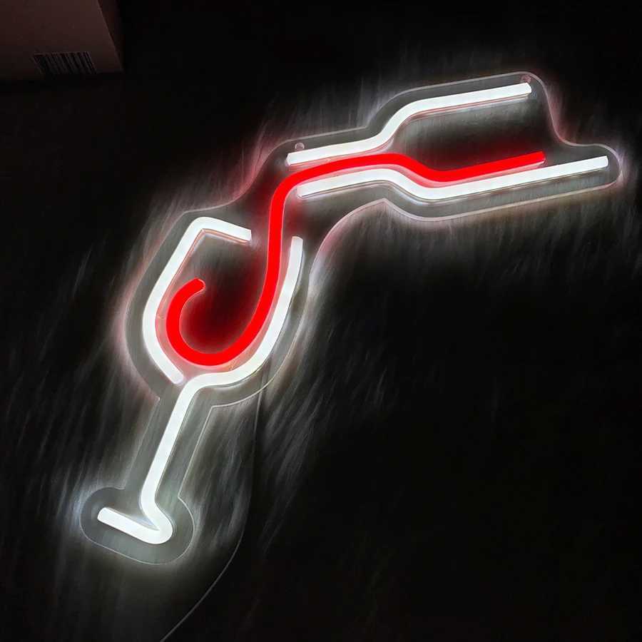 Red Wine Glass Led Neon Sign Hand-Made Pouring Icon Usb Powered Suitable For Restaurants Clubs Family Gatherings Bar DecorXJ250626