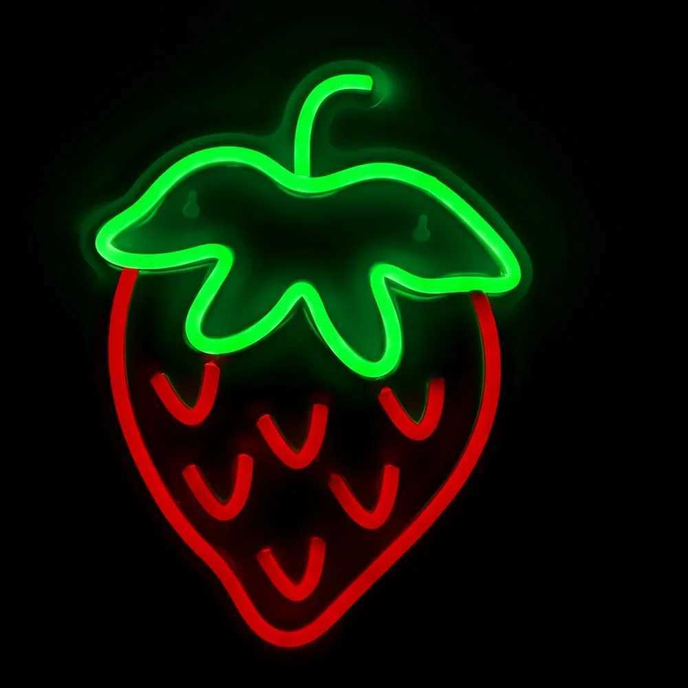 1pc Strawberry Wall LED Neon Sign Light For Wall Party Decoration 11.61*8.66 XJ250626