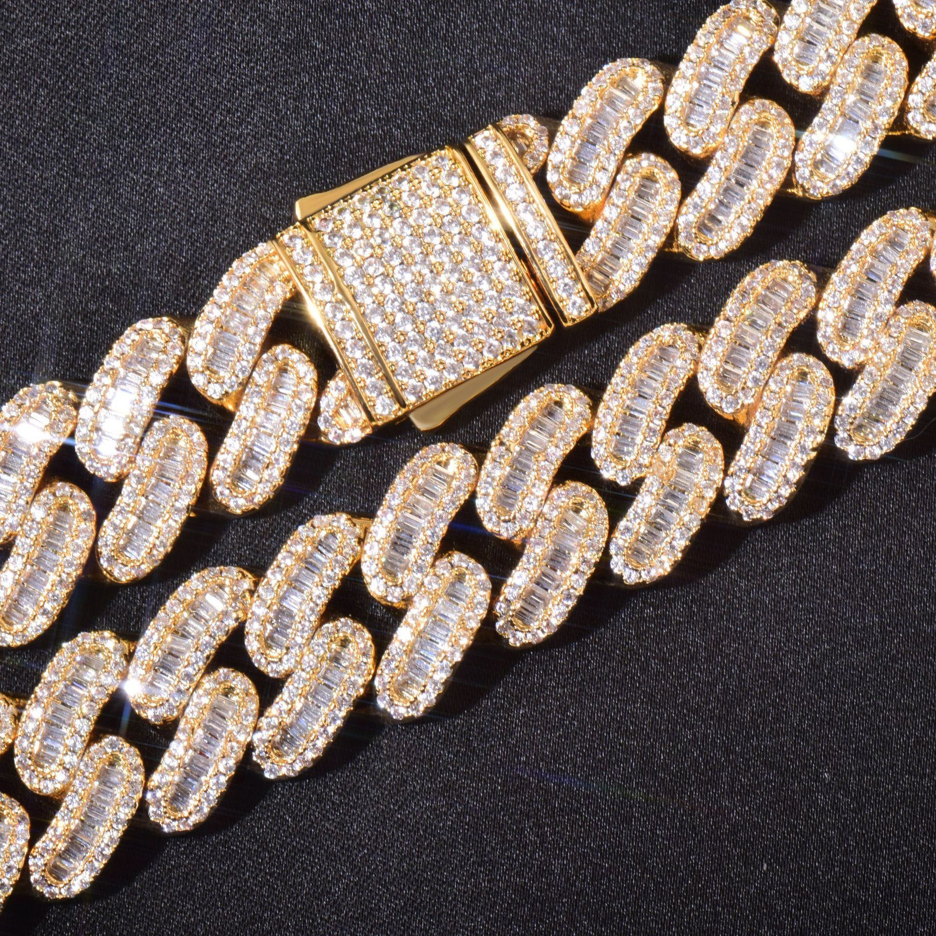 12mm Luxury VVS Moissanite Iced Out Hip Hop Men's Necklace Minimalist Trendy Versatile Statement Jewelry