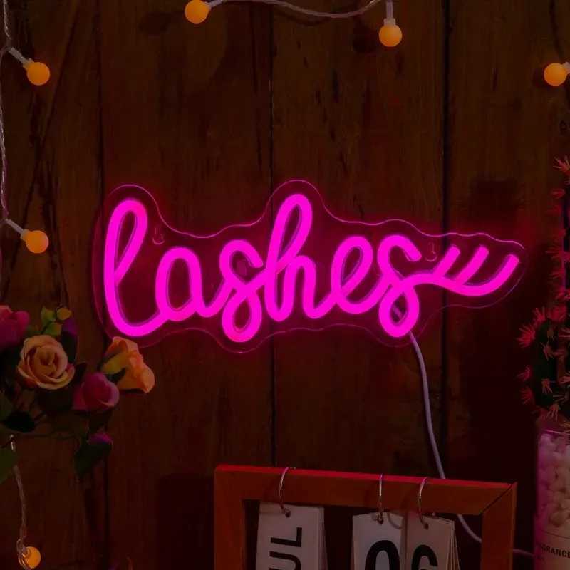 Lashes LED Neon Sign Light Up Signs for Wall Decor Lashes Salon Beauty Room Decor Indoor Outdoor Lights for Bedroom Shop Room XJ250626