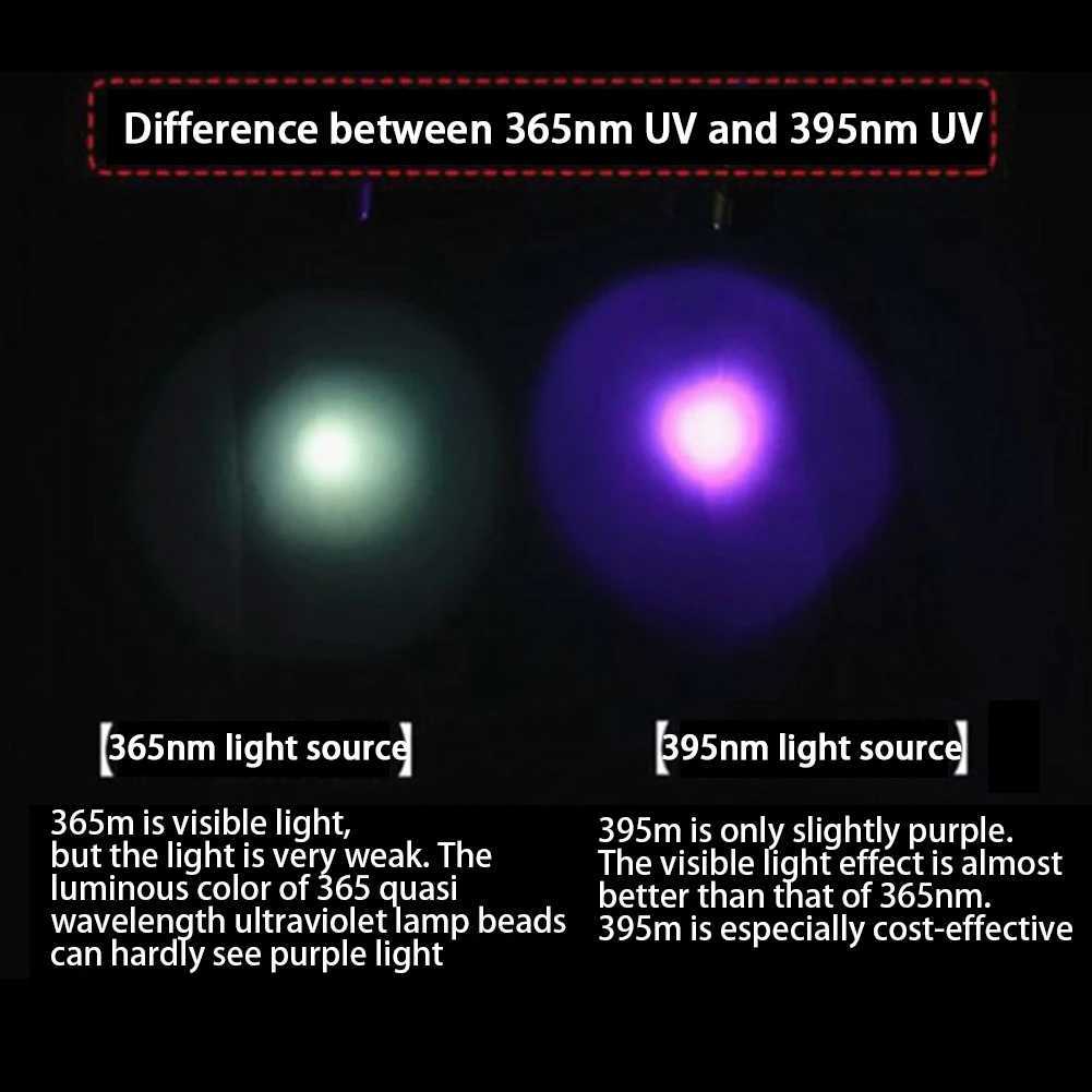 LED UV Flashlight 365/395nm Portable Mini Ultraviolet Torch Waterproof Zoomable Violet Light Pet Urine Scorpion Detector UV Lamp W250701
