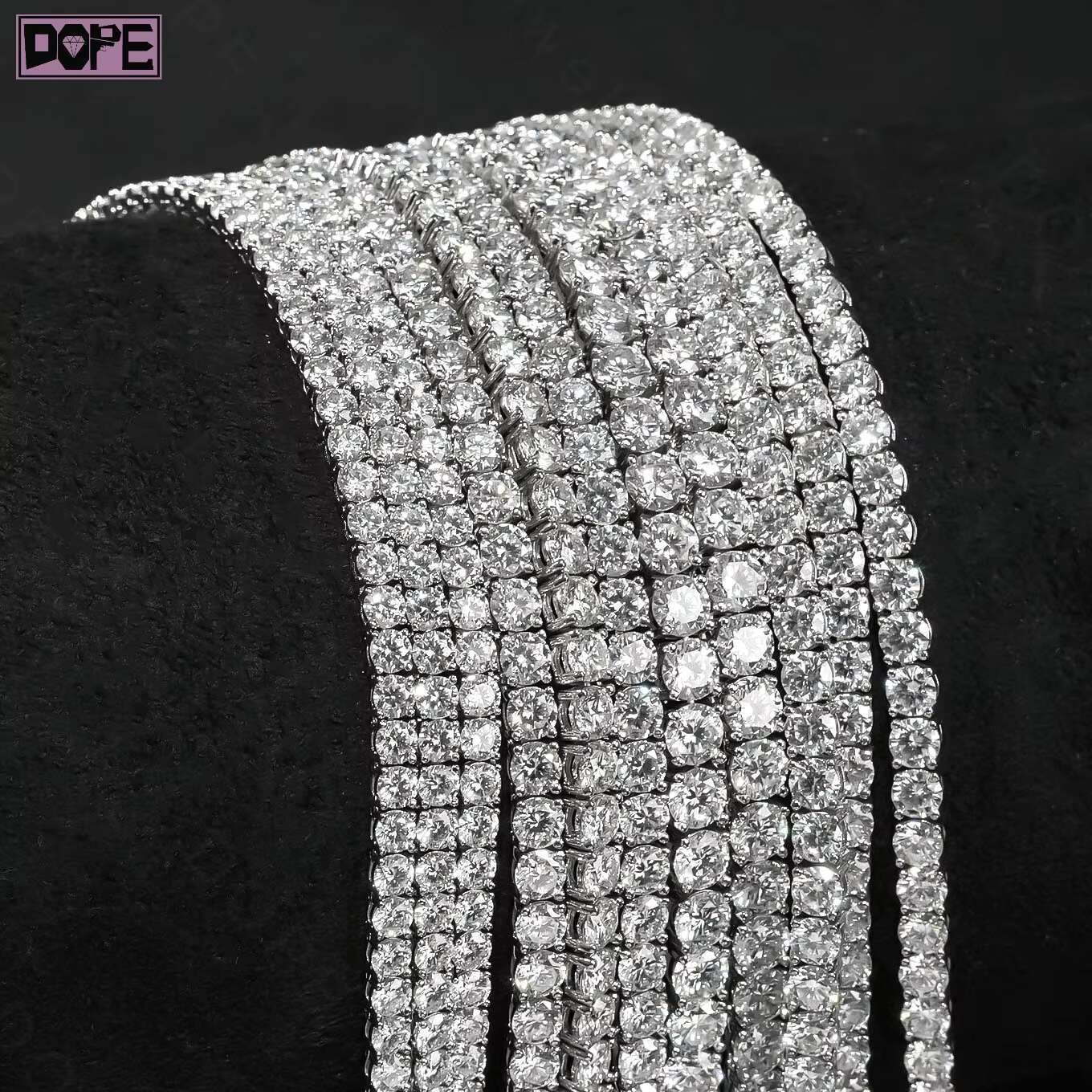 Diamond Jewelry Moissanite tennis necklace 2mm 3mm Diamond Chain 925 Silver IGI CVD HPHT VVS Lab Grown Diamond Tennis Chain