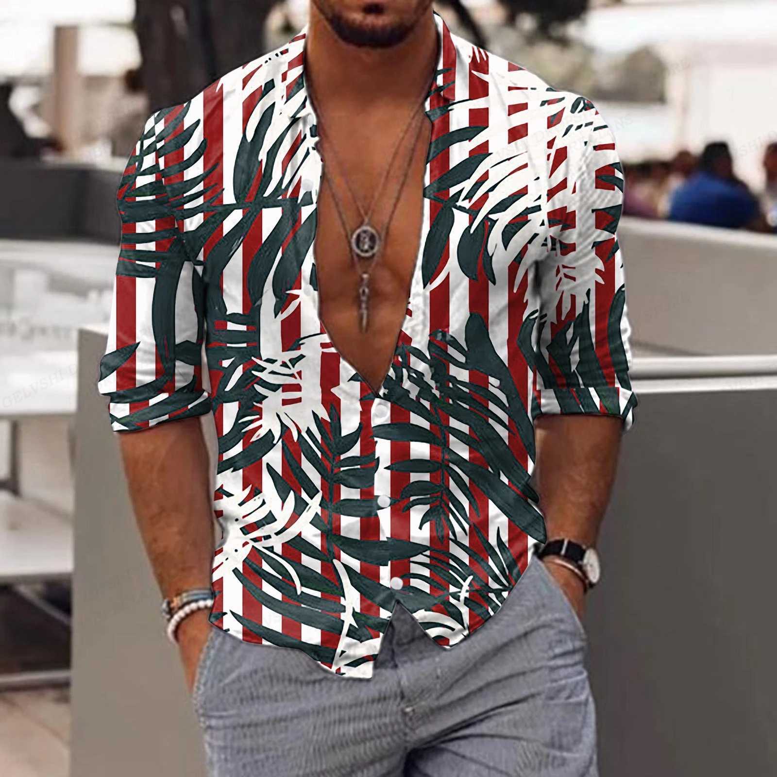 Mens Floral Shirt Tropic Leaf 3D Print Shirts Men Fashion Hawaiian Shirt Casual Beach Short Sleeve Blouse Mens Lapel Shirt Boy W250627