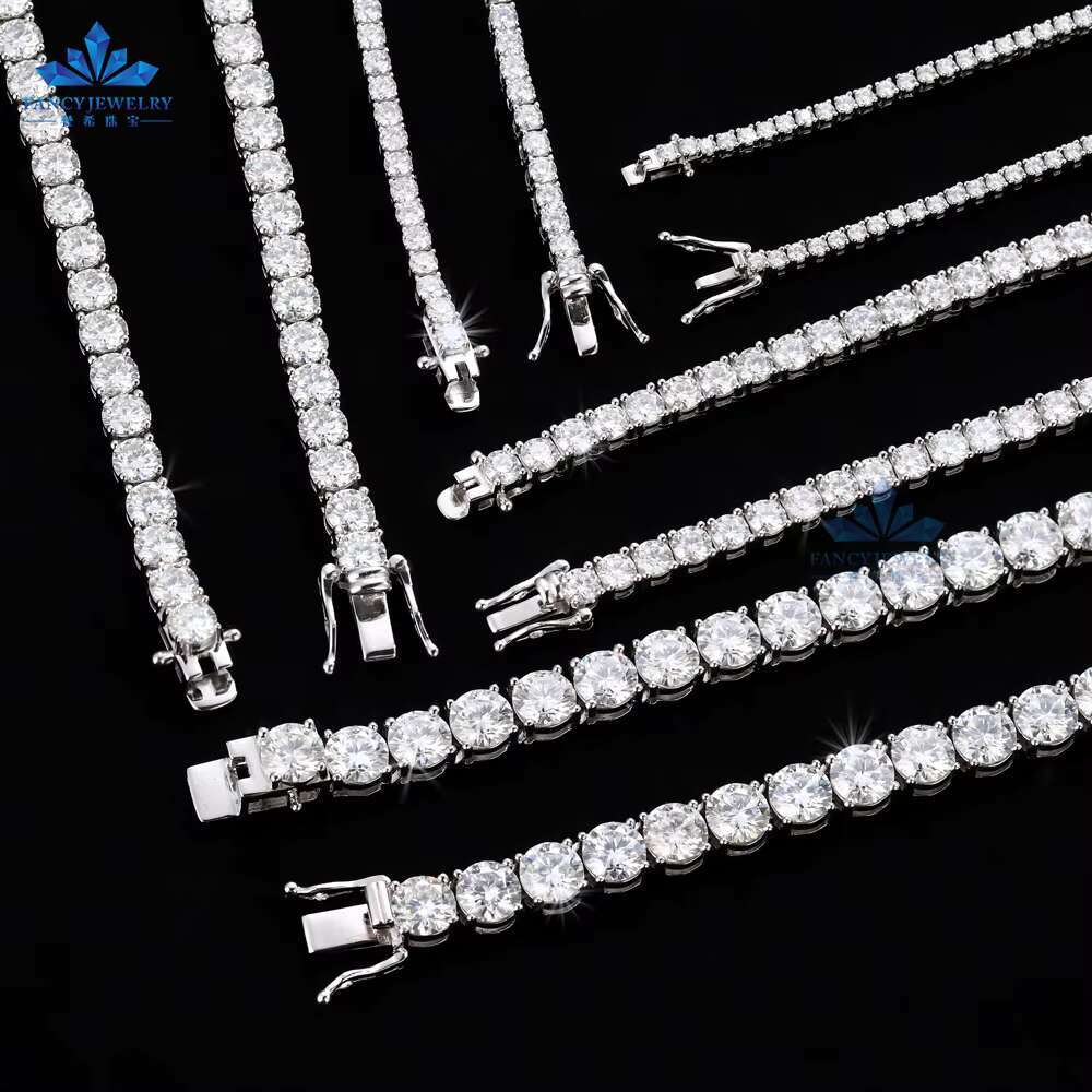 FANCY 9K 14K 18K Gold CVD Vvs Lab-grown Diamonds Jewelry Tennis Chain Necklace Choker