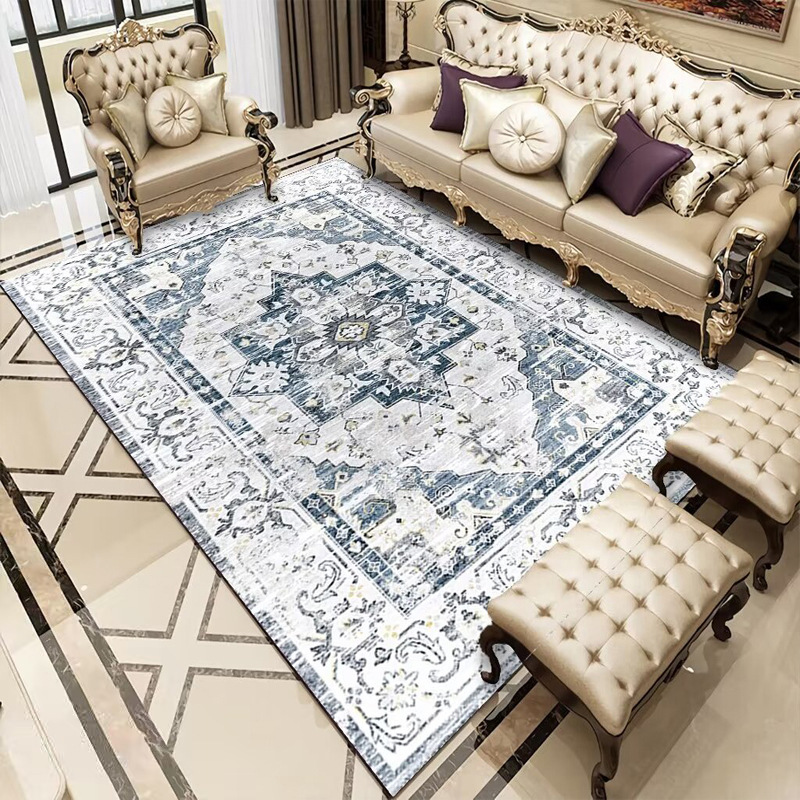 VIKAMA Amazon Persian Style Living Room Loop Pile Rug Nomadic Moroccan Style Bedroom Sofa Non-Slip Wear Resistant Dirty Resistant Rugs Home Decoration