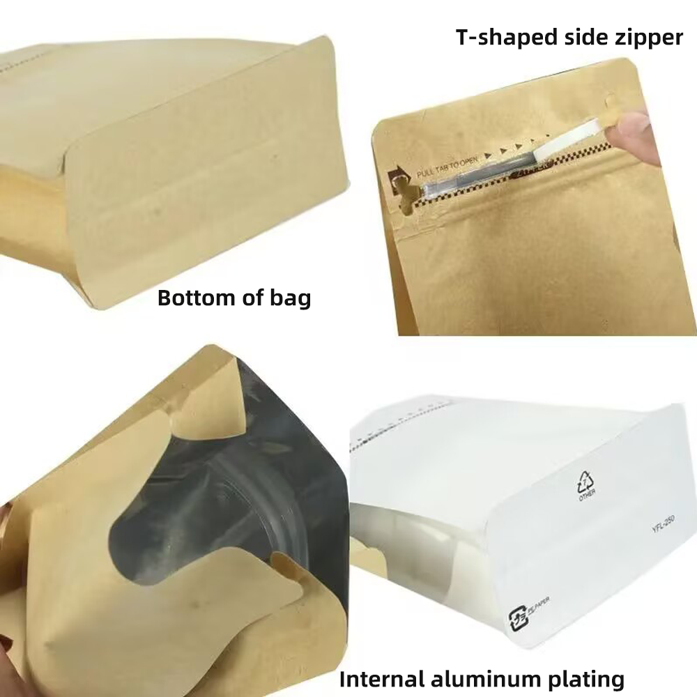 Wholesale compostable biodegradable food packaging bags custom sustainable solutions eco-friendly zipper standing Coffee bags of 50 each