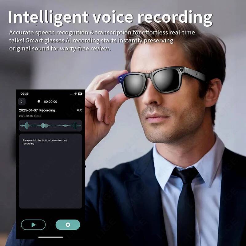 New Camera Smart Glasses Photograph Control Voice Recording Translation Bluetooth Call Sports Waterproof Anti-Uv Sunglasses